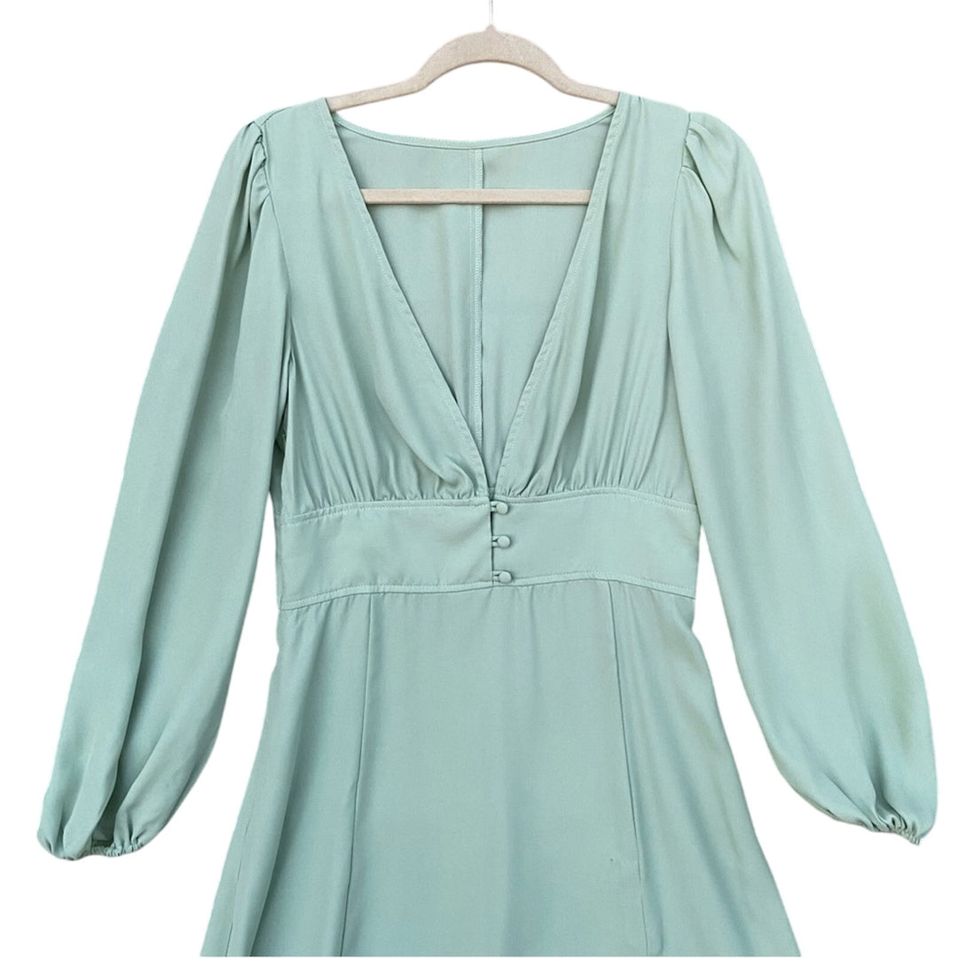 NWT New Cupshe Womens Small V Neck Long Sleeve Side Zip Dress Swimsuit Coverup