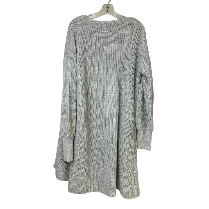 Time And Tru Womens XL Gray Long Sleeve Open Front Knit Cardigan Sweater