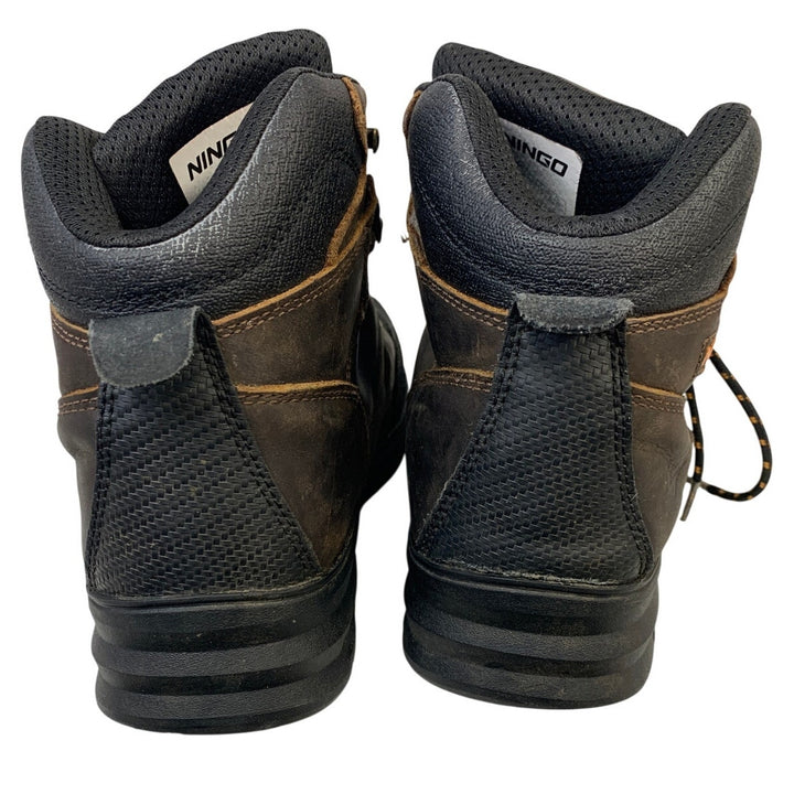 Ningo Mens Size 8.5 Brown Work Boots Lace Up Steel Toe Water Resistant Shoes