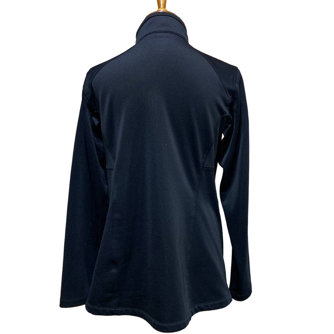 Eddie Bauer Large Full Zip Black Fitted Polyester Blend Zipper Pockets Jacket
