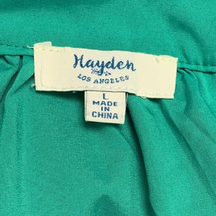 Hayden Womens Large PolySpandex Off Shoulder Lace Up Short Sleeve Blouse