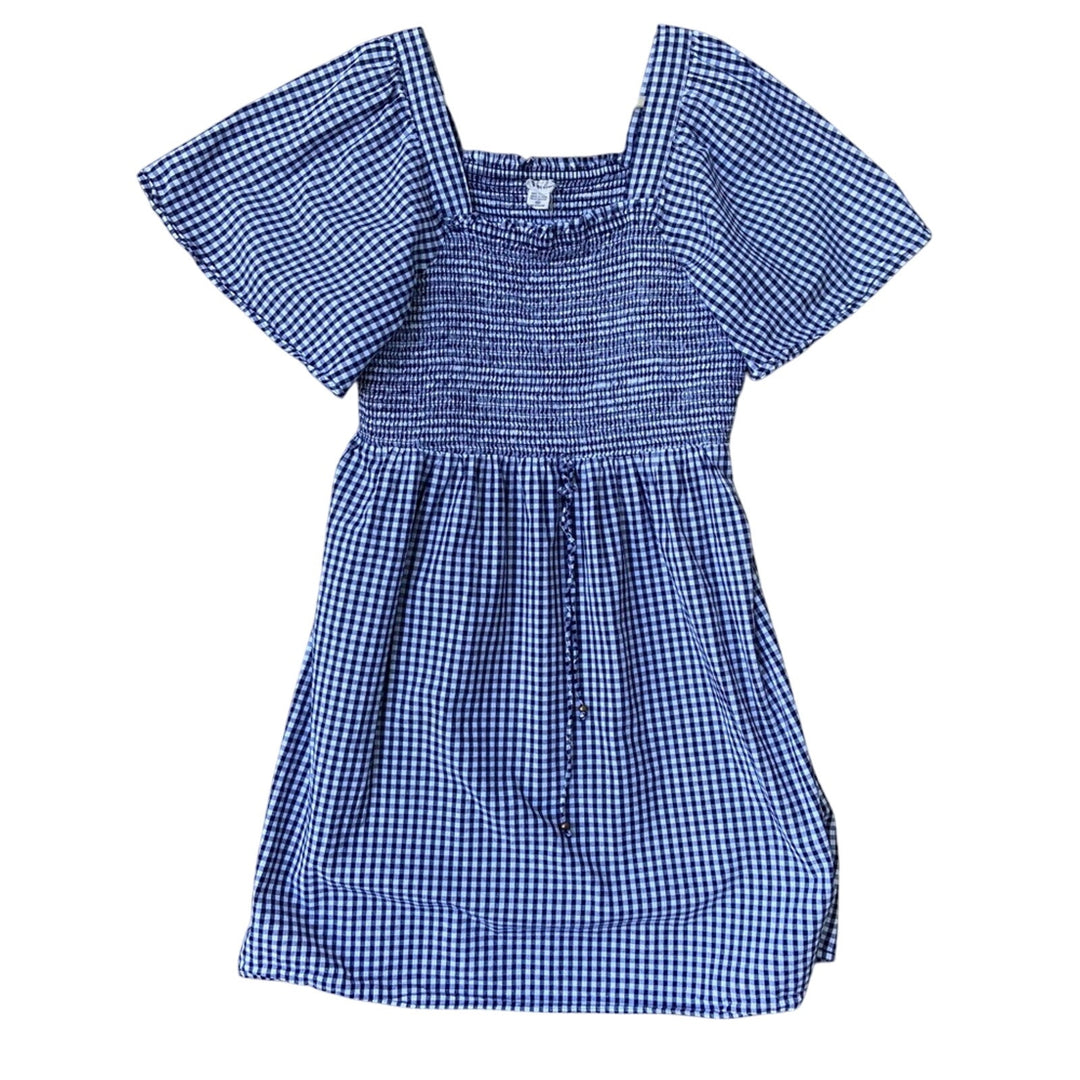 Romantic Gypsy Womens 4X 100% Cotton Gingham Smocked Flare Sleeve Summer Dress