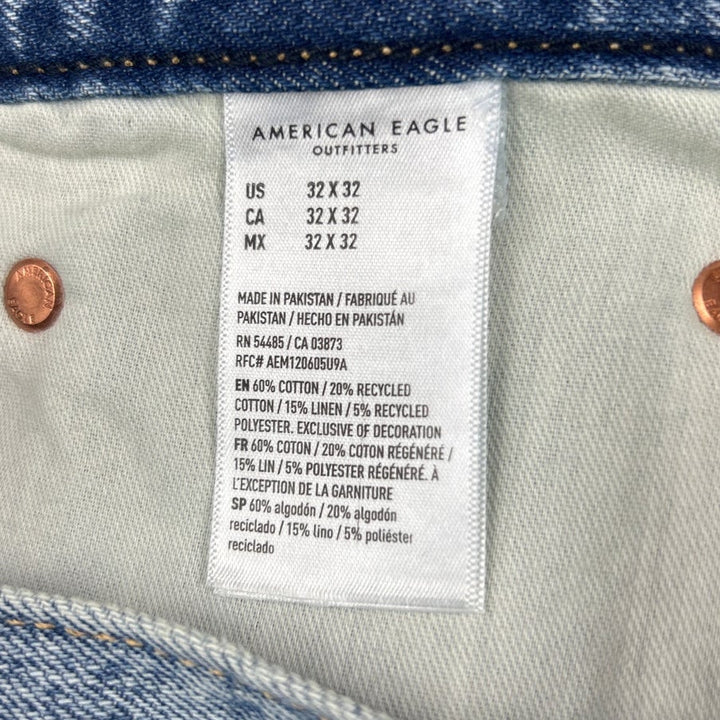 New American Eagle Mens Size 32 X 32 Cotton Blend Athletic Fit Denim Blue Jeans