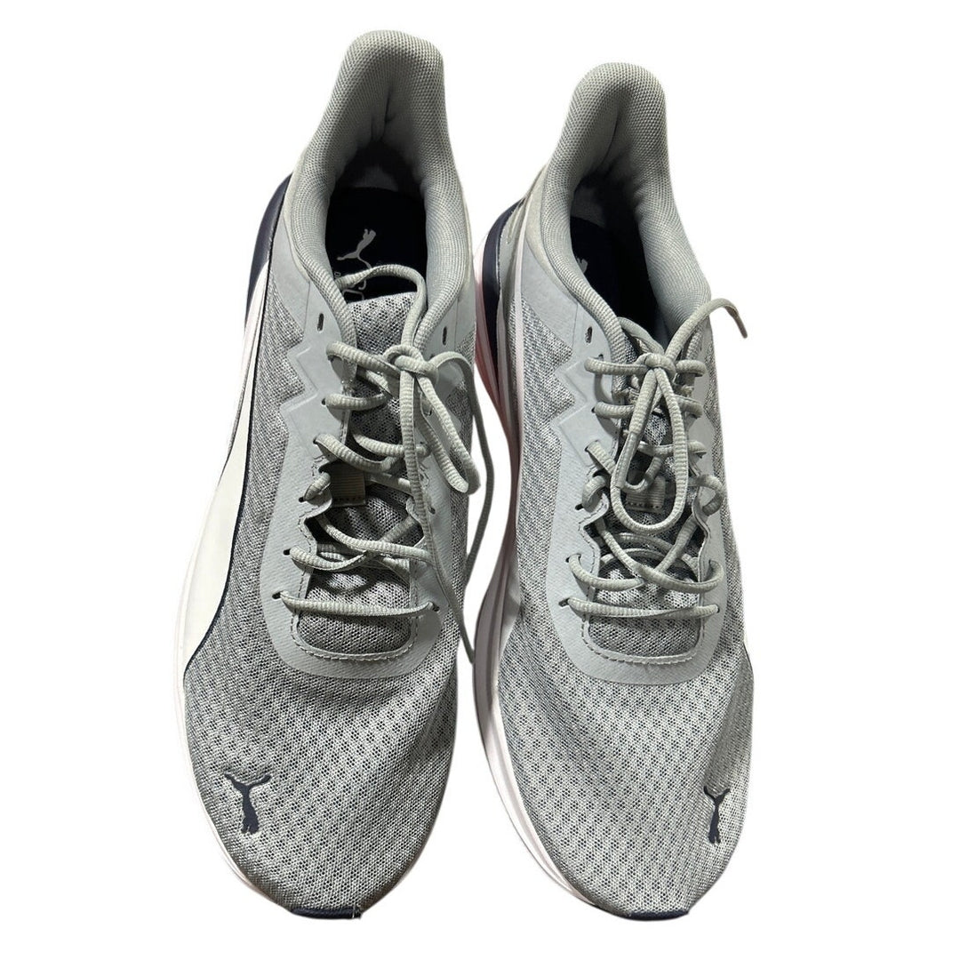 New PUMA Mens Size 13 Gray Mesh Navy Accent Lace Up Athletic Tennis Shoes
