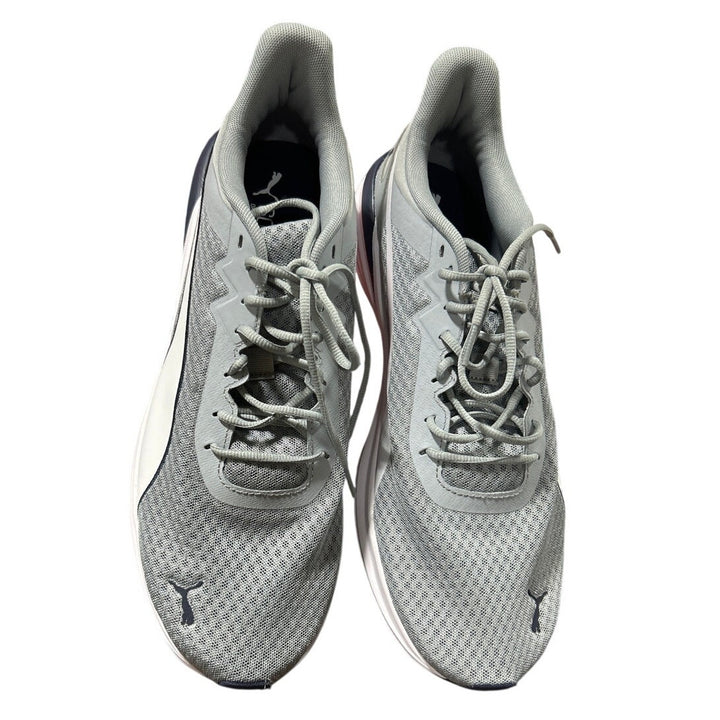 New PUMA Mens Size 13 Gray Mesh Navy Accent Lace Up Athletic Tennis Shoes