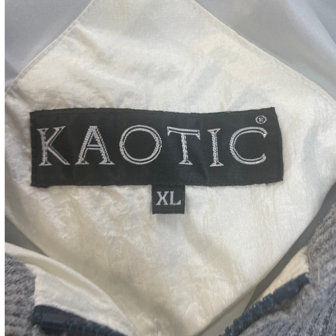 Vintage 1990s Kaotic Womens XL Full Zip Waffled Nylon Blend Hooded Track Jacket