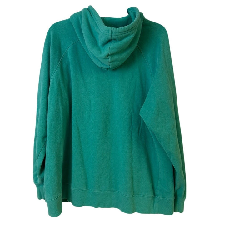 The North Face Womens 2X Blue Cotton Blend Long Sleeve Sweatshirt Hoodie w spot