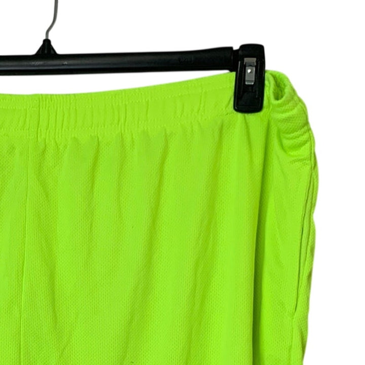 Realessentials Womens 3X Neon Yellow Drawstring Elastic Waist Athletic Shorts
