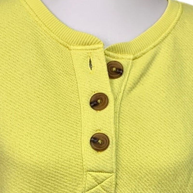 New American Eagle Womens Medium Half Sleeve Henley Cropped Knit Shirt