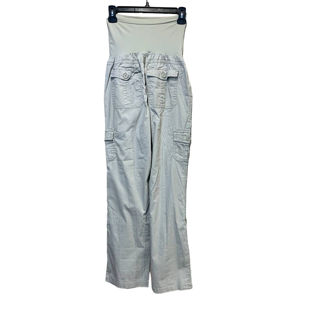 Motherhood Maternity Medium Secret Fit Belly Stretch Panel Tan Long Khaki Pants