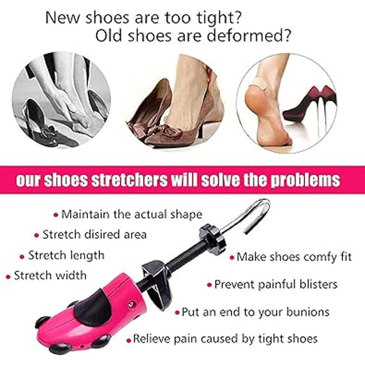 New Cherainti Adjustable Pink Wide Long Feet Shoe Tree Stretcher Kit w Bag