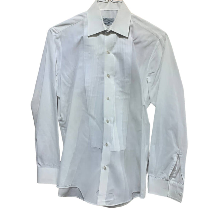 L &amp; M Fashions Small Polycotton Long Sleeve 32/33 Mens White Formal Tuxedo Shirt