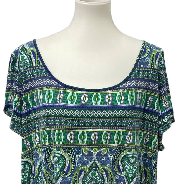 Liz Claiborne Woman 3X Plus Size Short Sleeve Cotton Blend Scoop Neck Tee Shirt