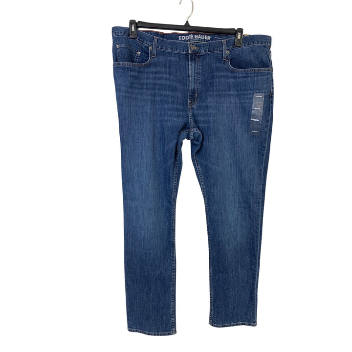 New Eddie Bauer Mens 44/34 H2LOW Classic Fit Straight Leg Stretch Cotton Jeans
