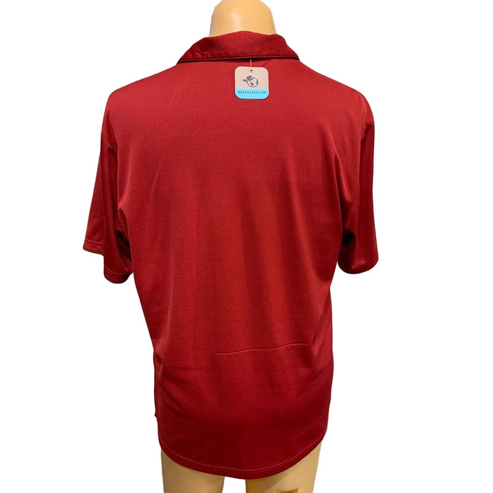 Upcycled Hand Printed Mens Large Port Authority Black Lab Dog Over Logo Polo