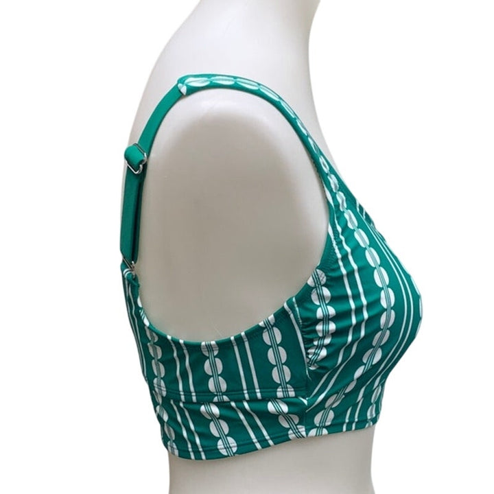 New Kona Sol Womens Medium Green Swim Separates Bikini Top w Removeable Pads