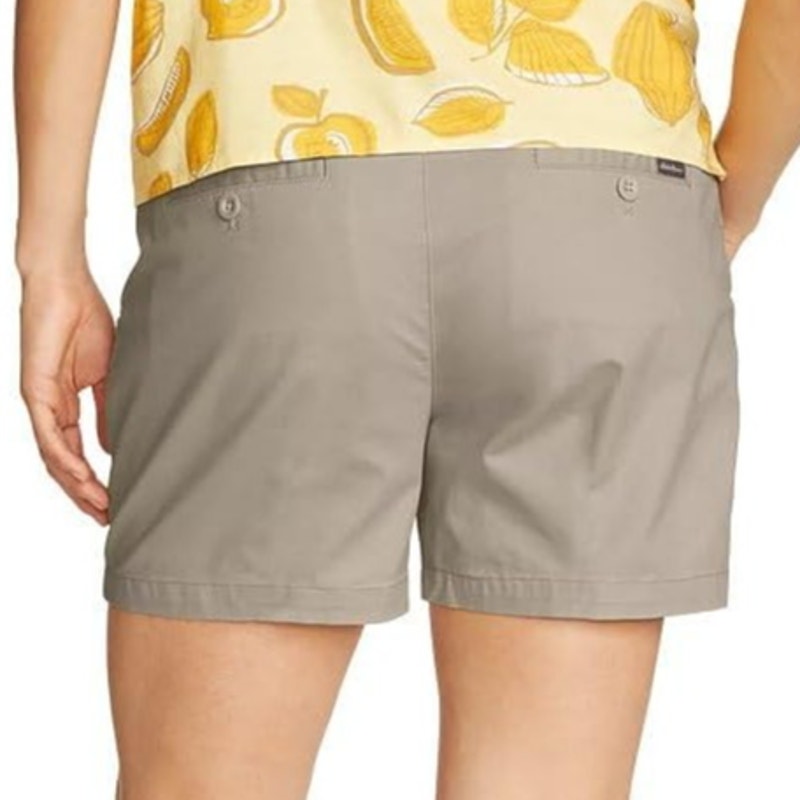 New Eddie Bauer Womens Size 0 Cloud Khaki Willit Stretch Legend Wash Shorts - 5"
