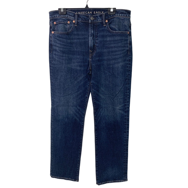 New American Eagle Womens 32X32 Cotton Blend Relaxed Straight Denim Blue Jeans