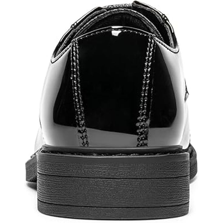 Bruno Marc Big Kid Boys Size 5 Shiny Black Lace Up Dress Oxford Formal Shoes