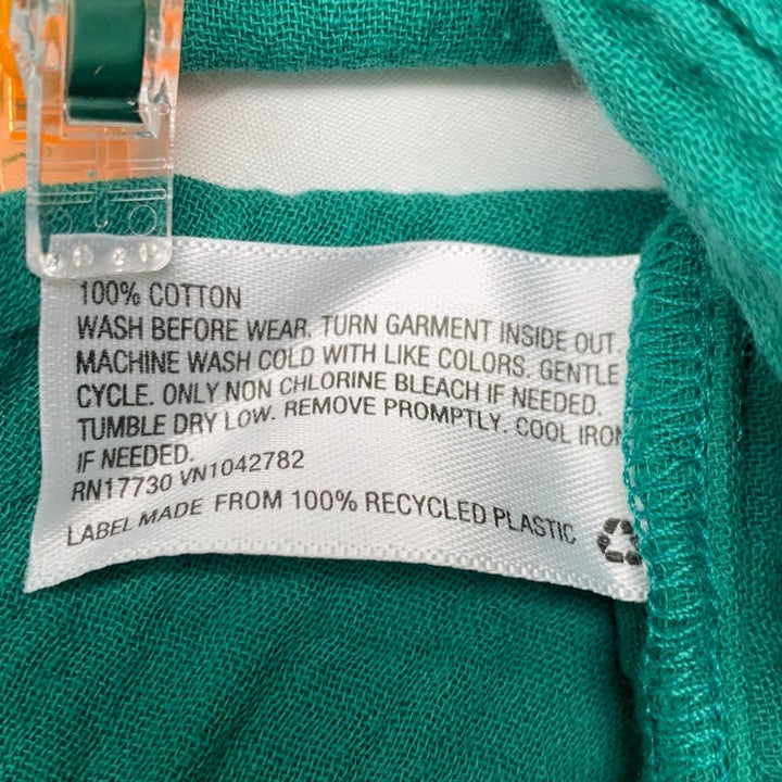 New Cat &amp; Jack Girls Large (10/12) Thin Adjustable Strap Green 100% Cotton Dress
