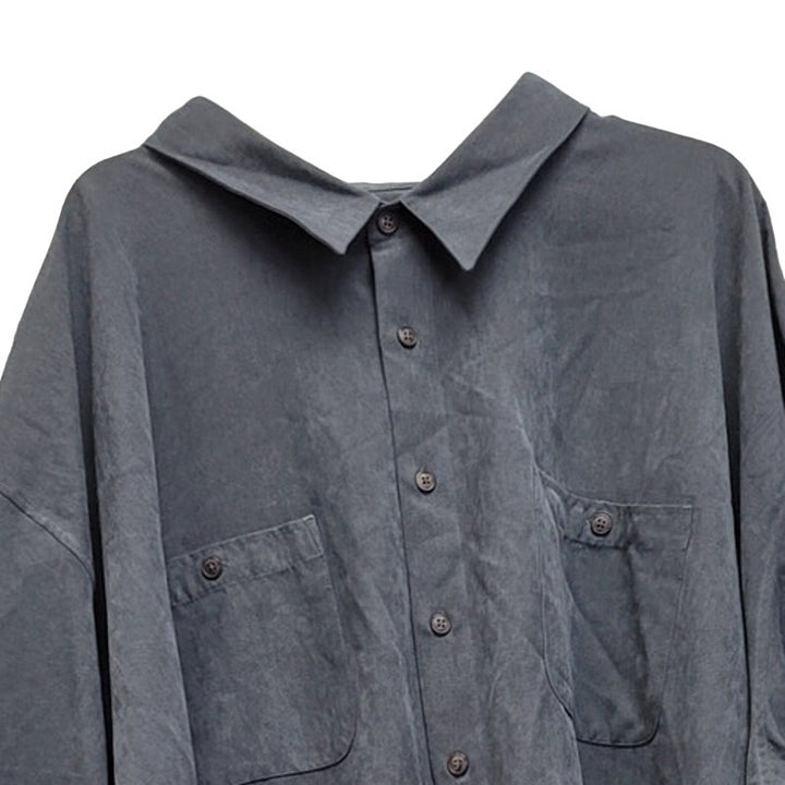 Meanswear Mens 6X PolyNylon Sueded Long Sleeve Button Up Shirt w Front Pockets
