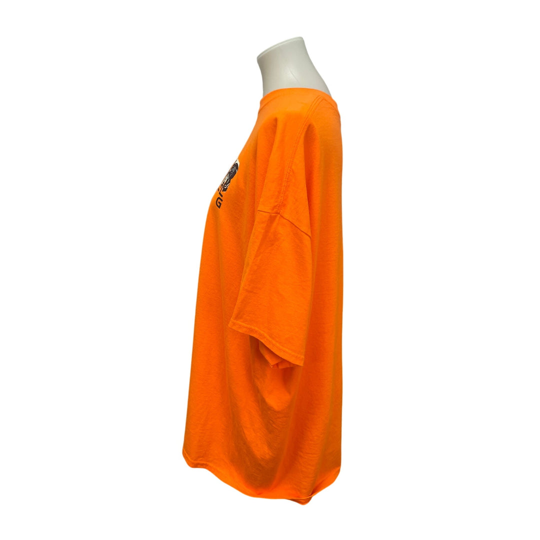 Panther Bowling Mens 2XL Neon Orange PolyCotton Short Sleeve Crew Neck Tee Shirt