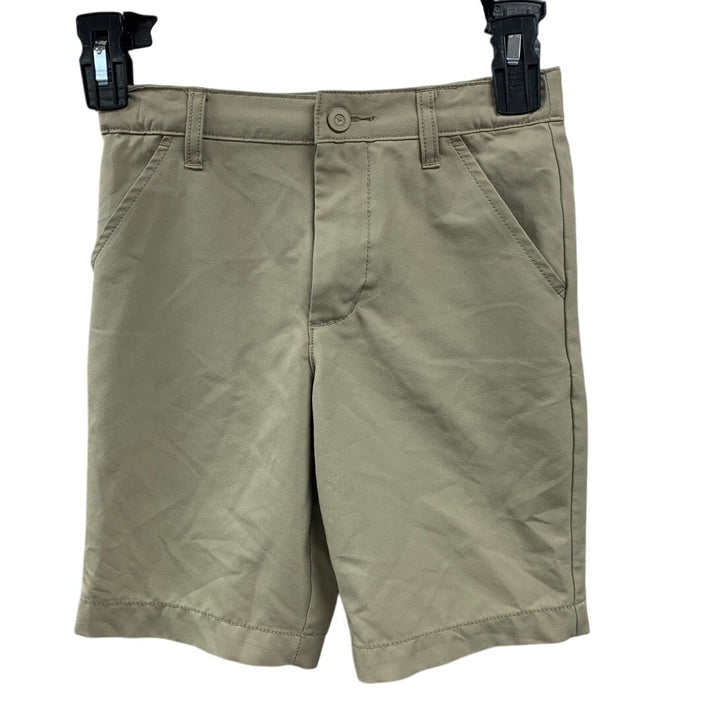 2 New Cat &amp; Jack Boys Size 7 Tan Blue Adjustable Waist PolySpandex Shorts