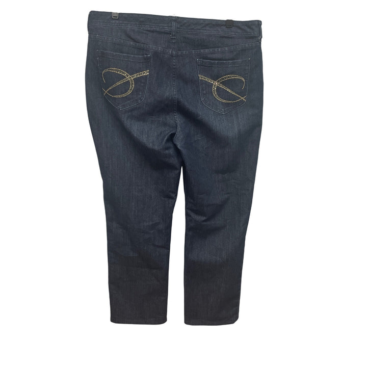 Chicos Platinum Size 3 16 Regular Alannis RG Stretch Cotton Denim Blue Jeans