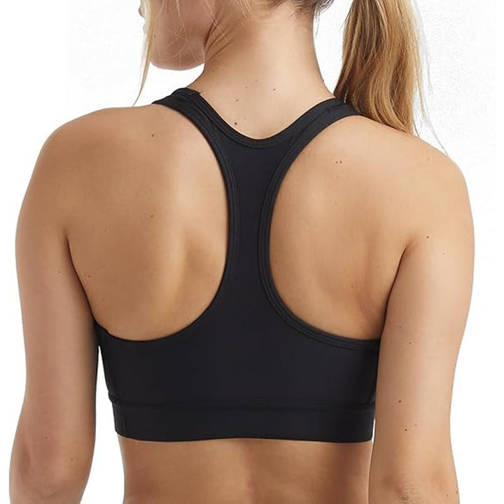 Hanes Womens Small Black Unpadded Sport Compression Racerback Sports Bra