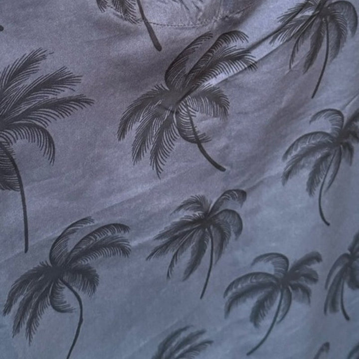NWT New Hualani Womens XL Gray Black Palm Tree Sleeveless Sheath Mini Dress