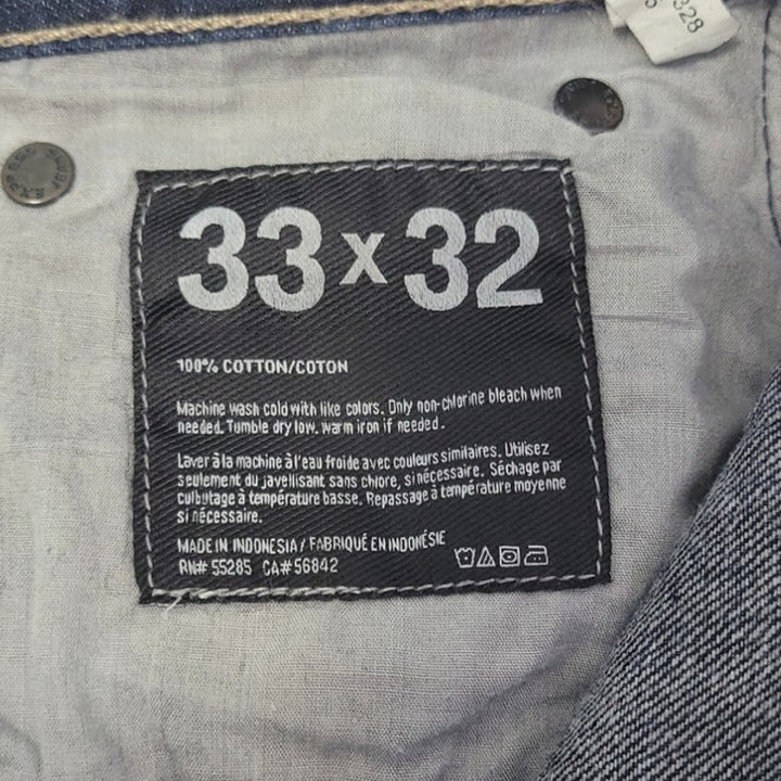 Express Jeans Mens 33x32 Rocco Slim Fit Straight Leg Factory Whiskered Jeans