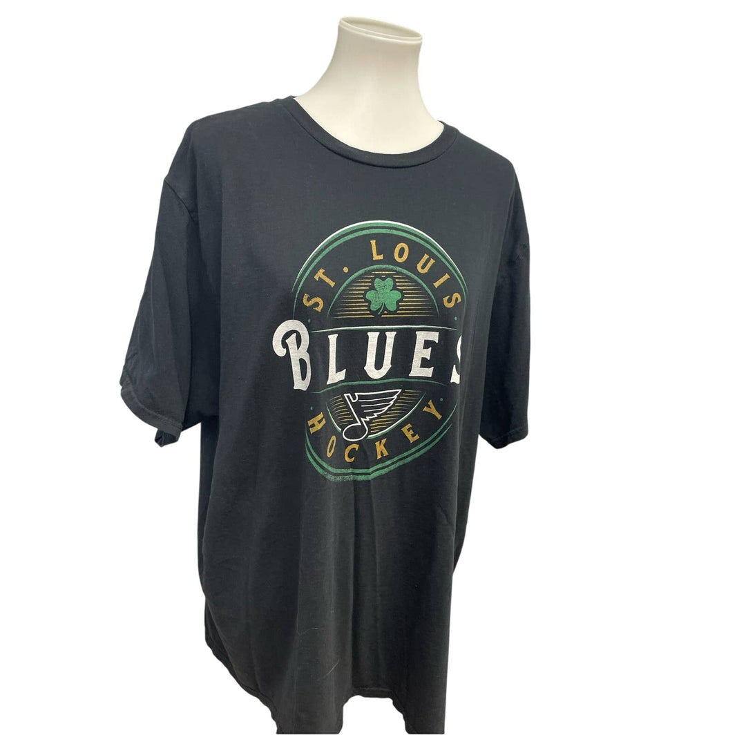 St Louis Blues Hockey Mens 3XL Shamrock Short Sleeve 100% Cotton Tee Shirt