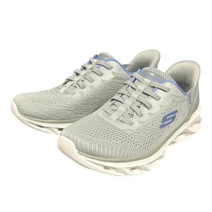 Skechers Womens Size 7 Gray Mesh Hands Free SwiftFit Slide In Athletic Shoes