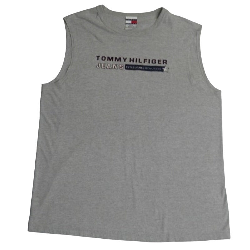 Vintage Tommy Hilfiger Mens Large Sleeveless PolyCotton Tank Top Made In The USA