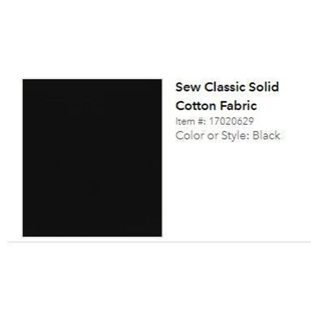 2yds New 100% Cotton Solid Midnight Black Quilting Fabric Sew Classic Yardage