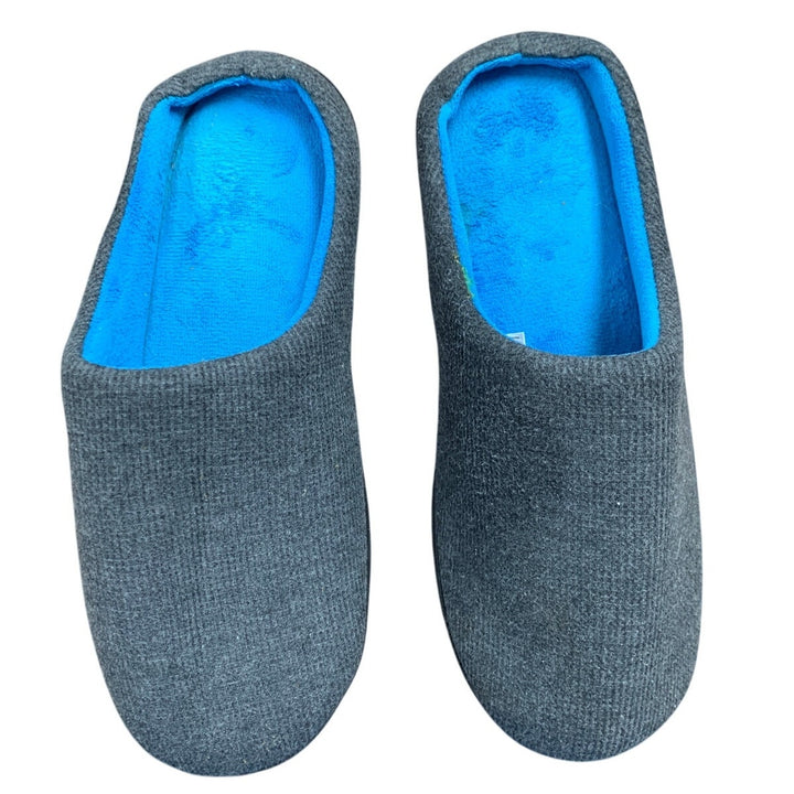 VeraCosy Men Size 11/12 Blue Gray Memory Foam House Slipper Indoor Outdoor Shoes