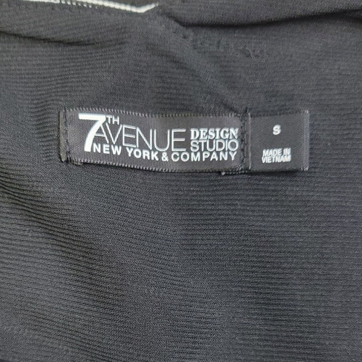 7th Avenue New York &amp; Co Womens Small Cold Shoulder Striped V Neck Top