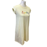 Hand Printed Upcycled Womens Small Equality Rainbow Pride LGBTQ T-Shirt Dress