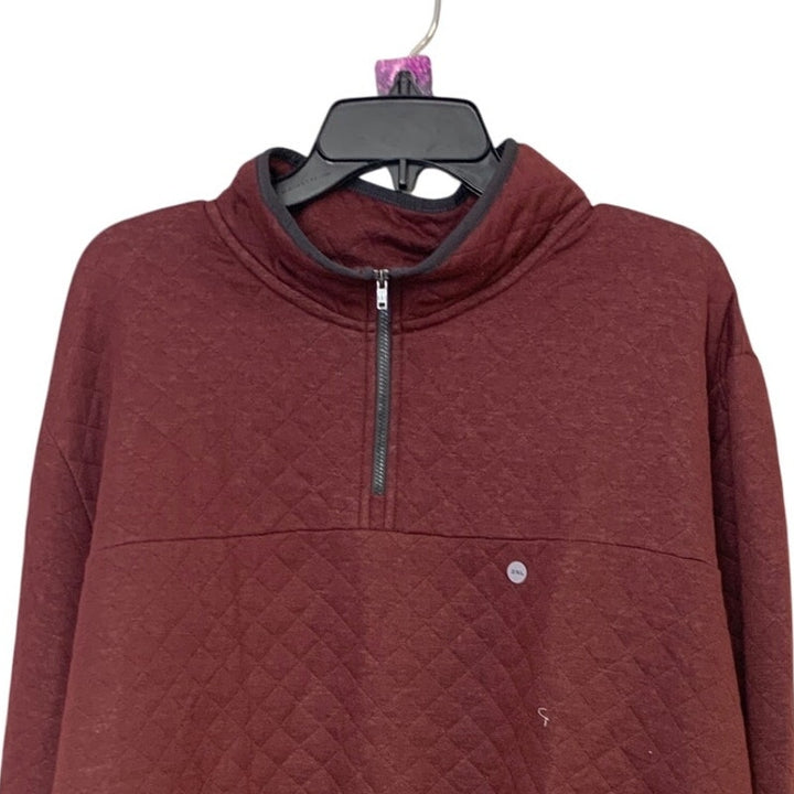 New Eddie Bauer Womens XXL Black Cherry Quarter Zip Quilted Warm Jacket