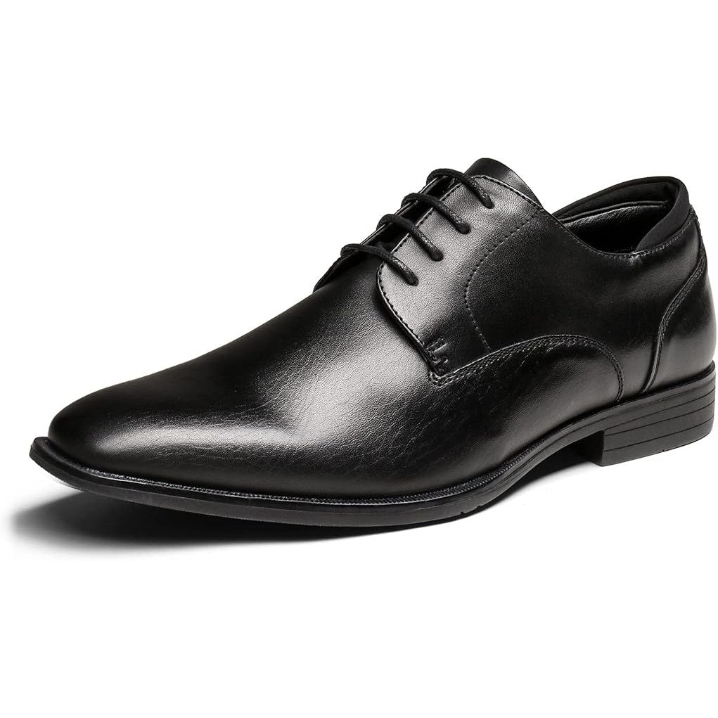 Bruno Marc Mens Size 14 Black Faux Leather Lace Up Low Heel Dress Oxford Shoes
