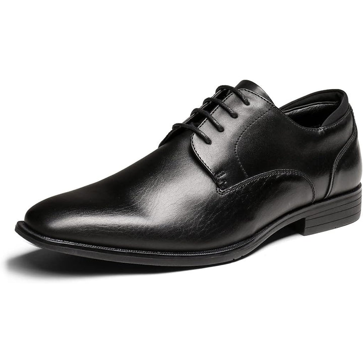 Bruno Marc Mens Size 14 Black Faux Leather Lace Up Low Heel Dress Oxford Shoes