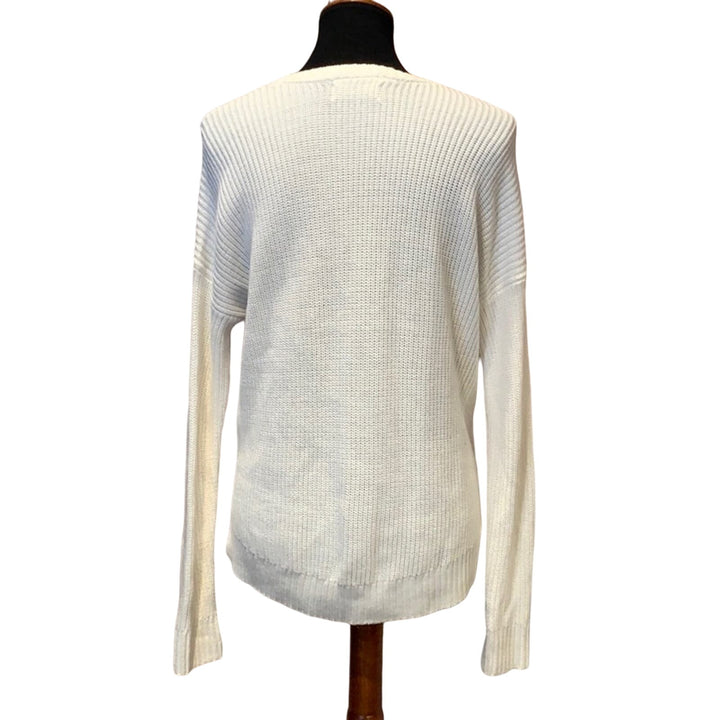 Hollister XS Long Sleeve Red Blue Striped Crew Neck Pullover Long Sleeve Sweater