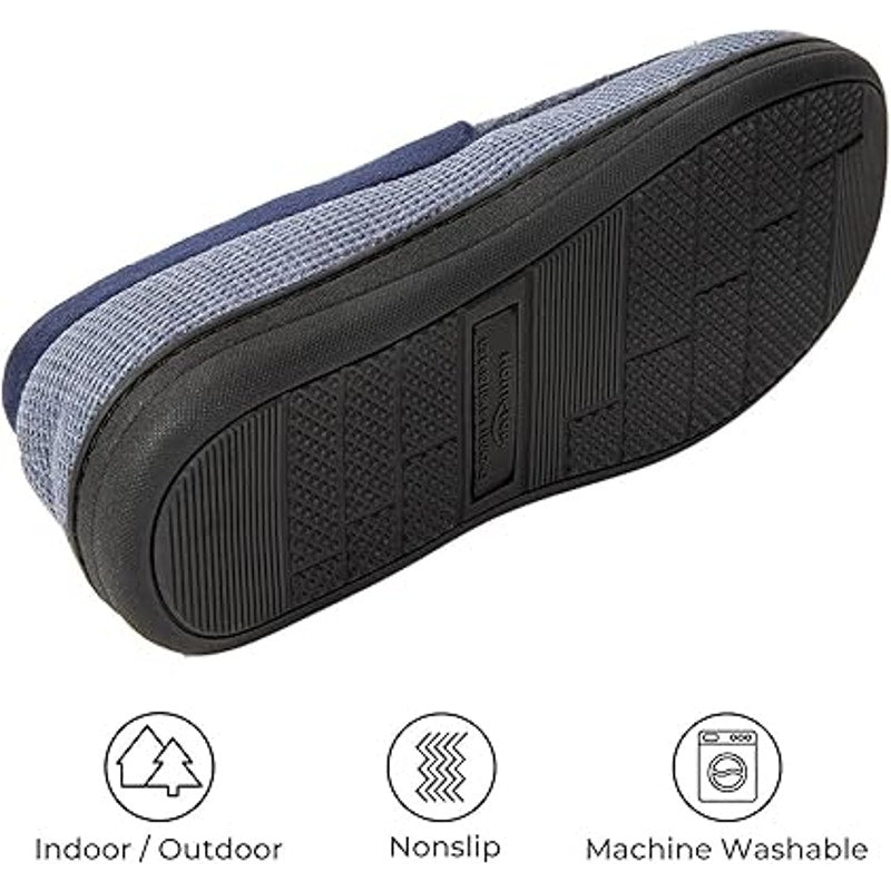 New HomeTop Mens 11 Denim Blue Memory Foam Non Slip Machine Washable Slippers