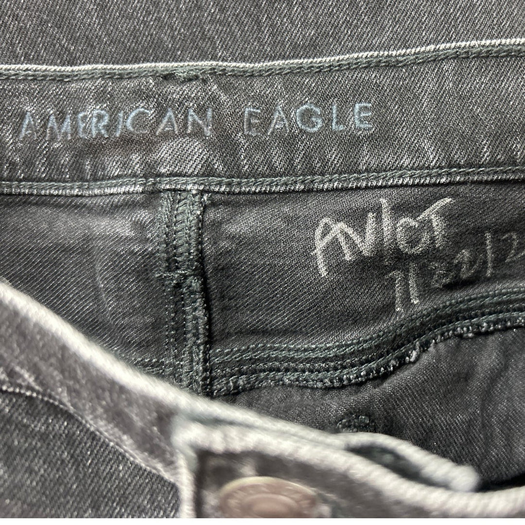 New American Eagle Womens 18 Regular Black Cotton Blend Denim Balloon Jeans