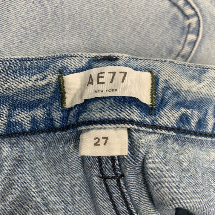 New American Eagle AE77 Womens 27 100% Cotton Faded Denim Blue Mom Jeans
