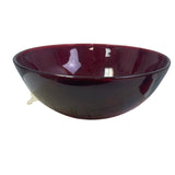 Vintage Clear Red Glass Serving Bowl w Sugar Bowl Creamer Pitcher Gift Box