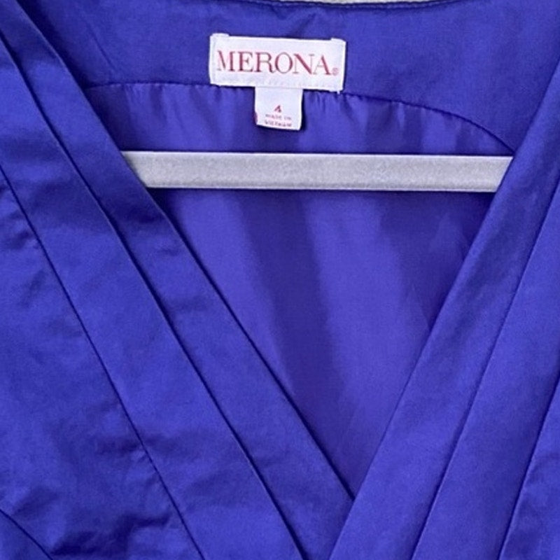 Merona Womens Size 4 Sleeveless Side Zip V Neck Fit &amp; Flare Midi Summer Dress
