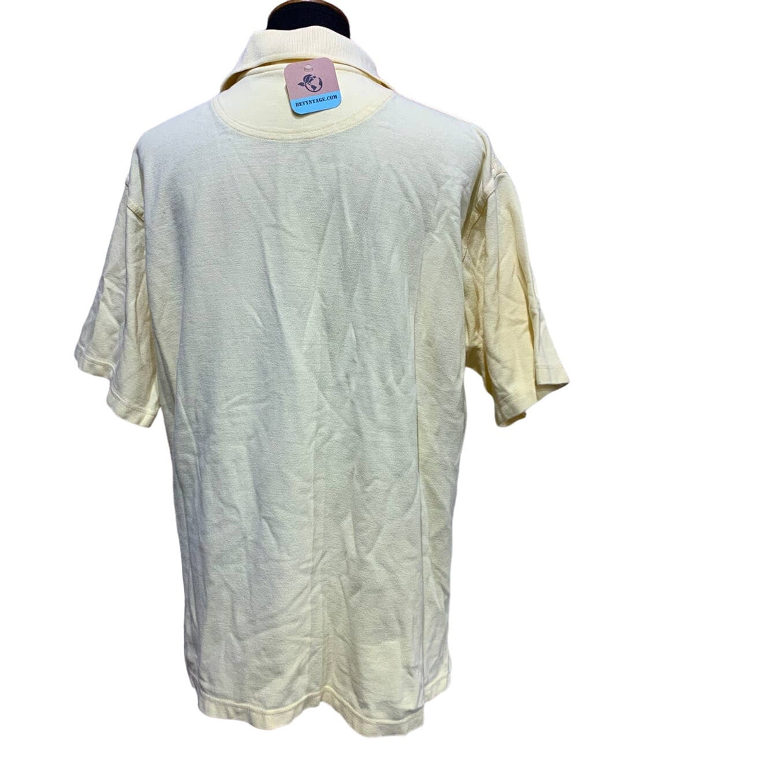 Hand Printed Upcycled Large St Bernard Puppy Dog Collared Pima Cotton Polo Shirt