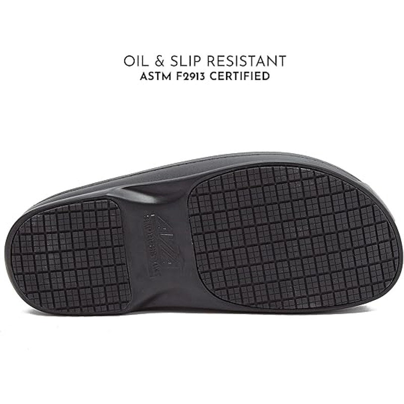 Avia Flame Womens Size 10 Black Slide On Slip Resistant Clogs Food Service Shoes