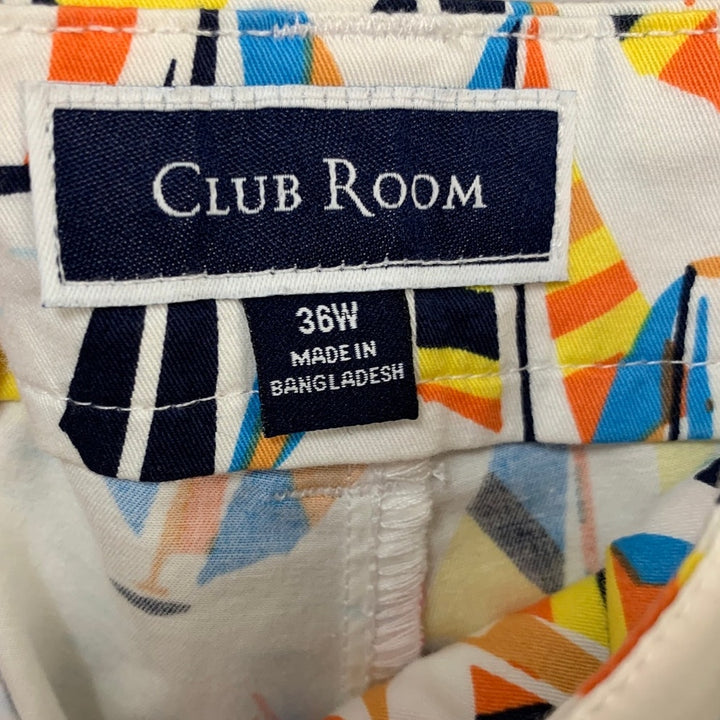Lot of 2 Old Navy Club Room Men Size 36 Sail Boat Solid Blue Cotton Blend Shorts